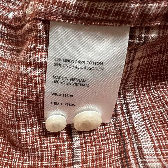 Weatherproof Vintage Linen Cotton Plaid Short Sleeve Button Up Shirt Size XXL - Picture 7 of 9